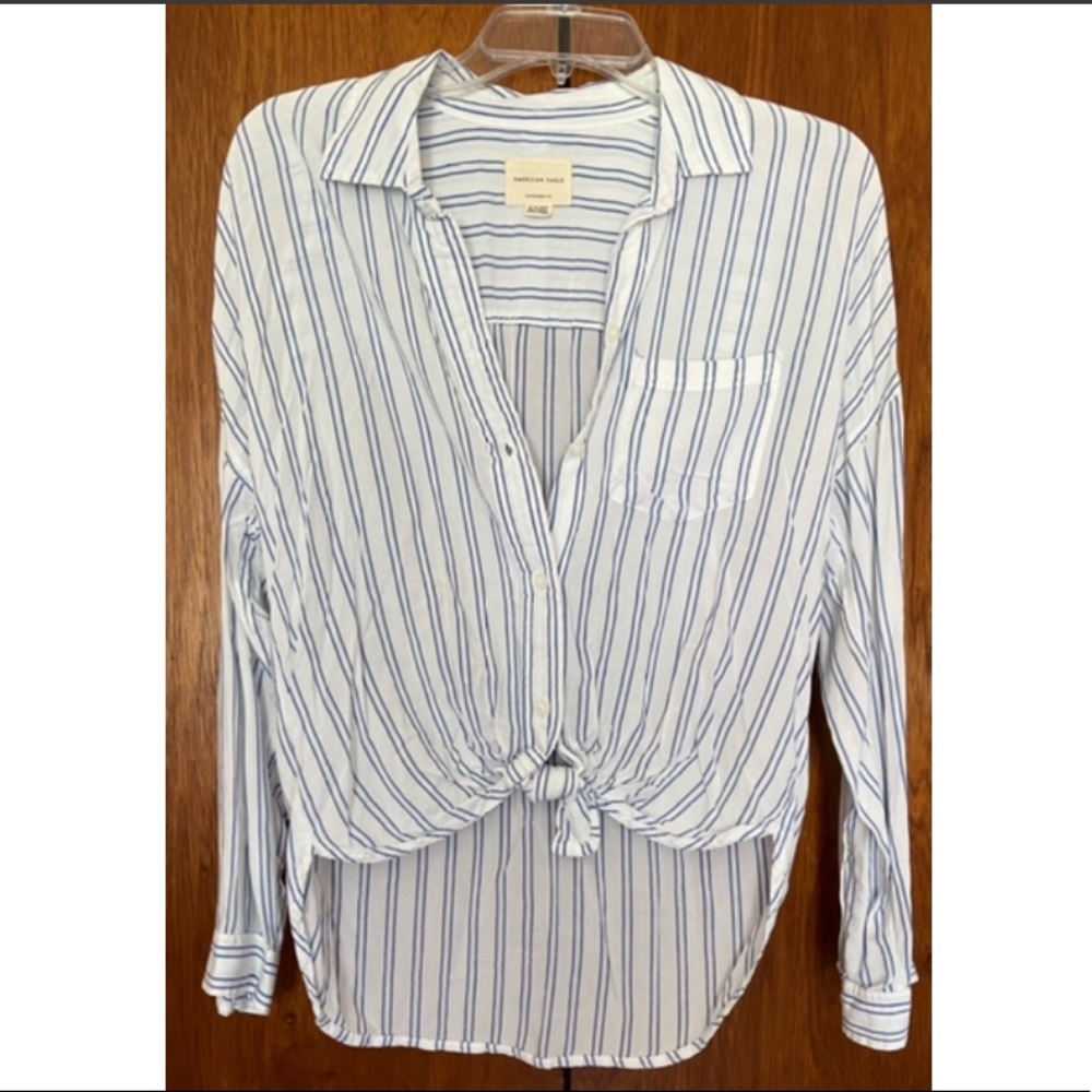AE Tie Front Oversized Shirt